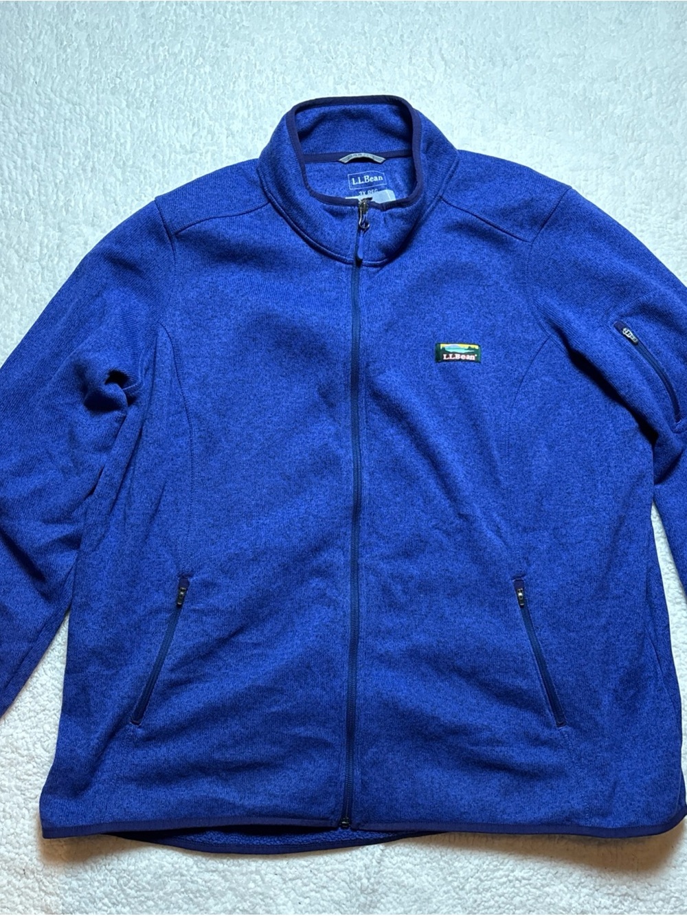 LL Bean Women's Sweater Fleece Full Zip Jacket Size 3X Regular Blue Fall Coat